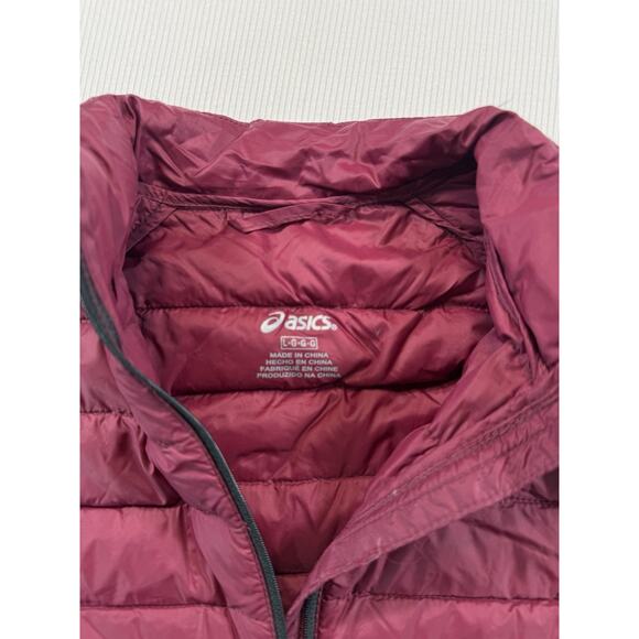 Asics Women’s Down Jacket Maroon Packable 90/10 Duck Down Size Large - Picture 6 of 7